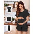 thumbnail image 4 of Ekouaer 3 PCS Maternity Nursing Pajamas Set Postpartum Breastfeeding Short Sleeve Shirts, 4 of 6
