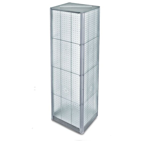 Azar 60"(H) x 16"(W) 4-Sided Pegboard Spinner Floor Display Clear 700405-CLR