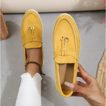 KAQ shoes Women s Round Toe Flat Loafers Comfort Slip On Moccasins Lightweight Driving Penny Loafers Casual Dress Walking Shoe