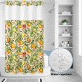 thumbnail image 2 of No Hook Shower Curtain, Yellow Lemons Shower Curtains for Bathroom with See Through Top Window, Summer Botanical Watercolor Orange Waterproof & Washable Bath Curtain Narrow 54"x78", 2 of 9