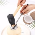 thumbnail image 2 of Coconut Opener Tool, Stainless Steel Coconut Shell Opening Knife Hole Maker Puncher Non Slip Rubber Handle Food Safe Bottle Super Safe Easy Open Mature Young Coconuts(Coconut Opener), 2 of 8