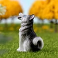 thumbnail image 5 of Naierhg Resin Simulation Husky Dog Animal Figurine Miniature Fairy Garden Bonsai Decor, 5 of 8