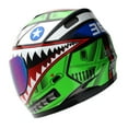 thumbnail image 4 of WOW Motorcycle Full Face Helmet Street Bike BMX MX Youth Kids HKY-B15 Monster Shark Green, 4 of 5
