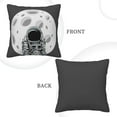 thumbnail image 3 of Square Throw Pillow Covers with Core, Moon Astronaut Illustration Pillows for Sofa Beds, 20"x20", 3 of 9