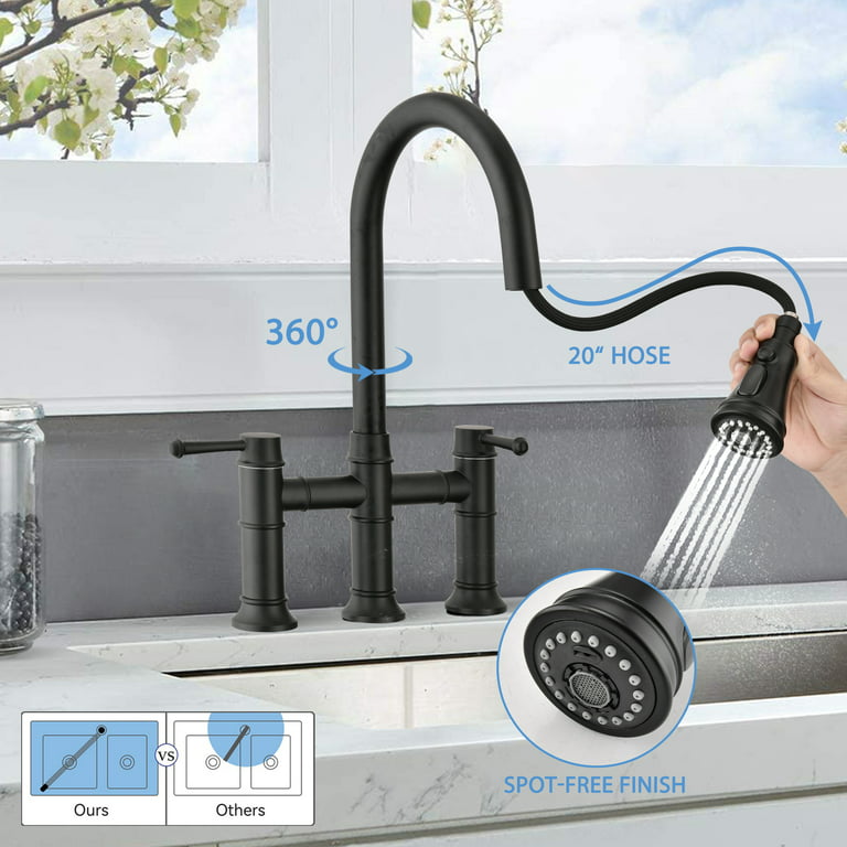 Bridge Kitchen Faucet With Pull Down