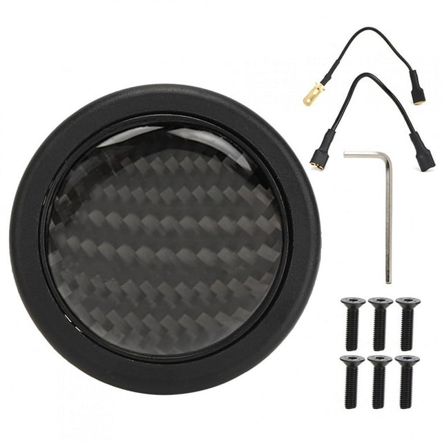 Botón pulsador de bocina de fibra de carbono para 6 pernos de volante OMP, piezas modificadas para coche