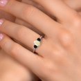 thumbnail image 4 of Gem Stone King 925 Sterling Silver White Ethiopian Opal and Black Onyx Engagement Ring for Women | 0.77 Cttw | Oval Cabochon 7X5MM | Gemstone October Birthstone | Size 8, 4 of 6