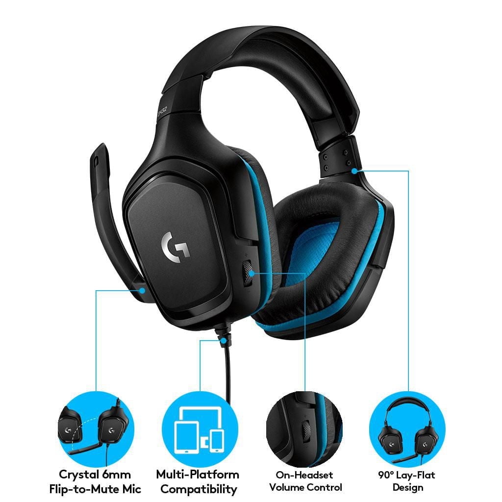 Logitech G432 Surround Sound Wired Gaming Headset, G432 Gaming