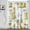 Abstract Gold Yellow-5, variant on Marble Shower Curtain, Grey and White Fabric Shower Curtain, Abstract Modern Marble Bathroom Accessories Decor Set with Hooks, Machine Washable, 72 x 72