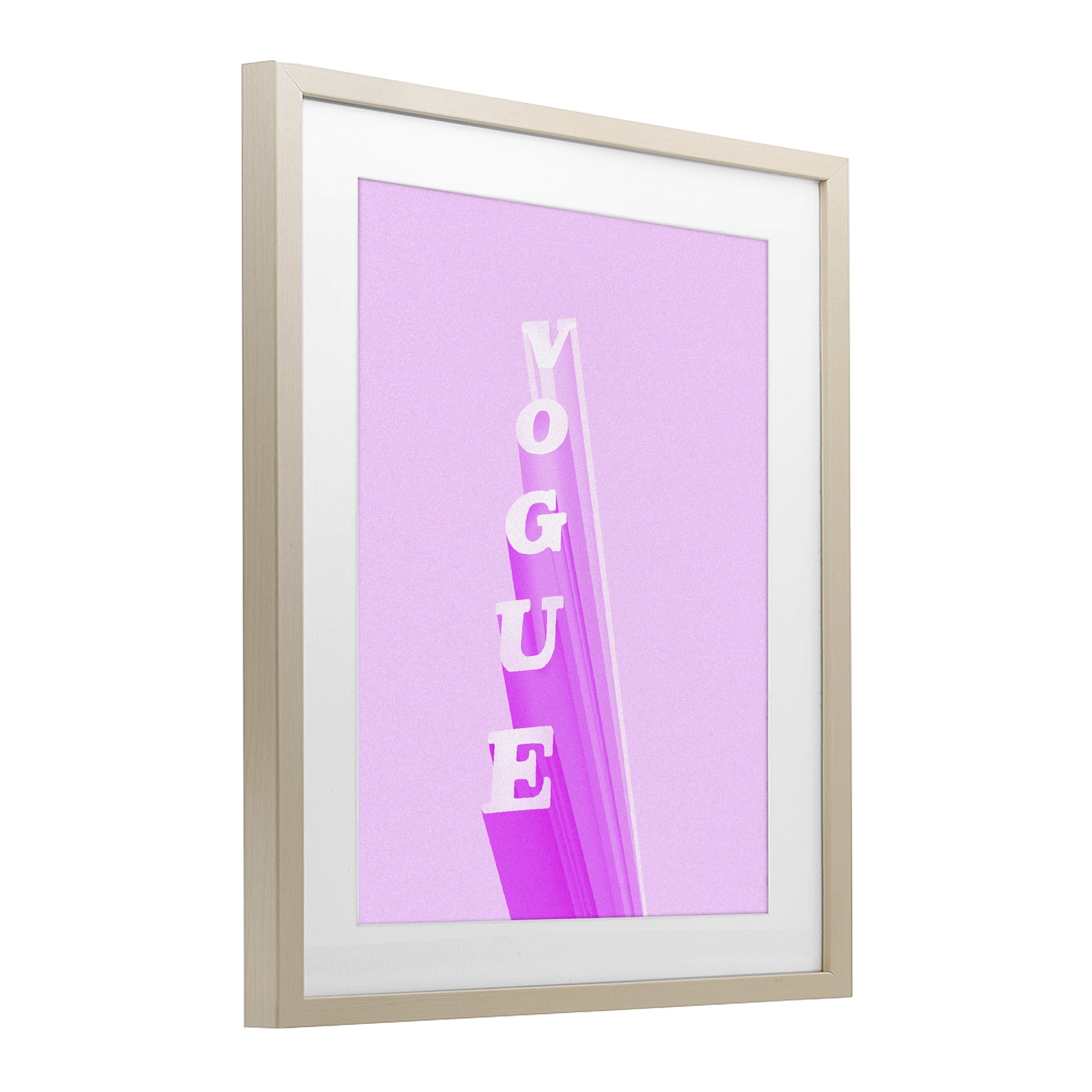 Stupell Industries Pink Vertical Glam Lettering Birch Framed Print Under Glass, design by Ziwei Li