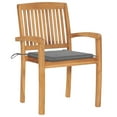 thumbnail image 2 of vidaXL Stacking Garden Chairs with Cushions 4 pcs Solid Teak Wood, 2 of 5