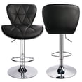 thumbnail image 2 of Leopard PU Leather Padded Shell Back Adjustable Swivel Bar Stool, Black, 2 of 8