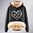 thumbnail image 3 of Christmas Heavyweight Hoodies for Women 2025 Long Sleeve Love Heart Snowflake Graphic Hooded Sweatshirt Pullover Tops, 3 of 5