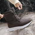thumbnail image 4 of Women's Lightweight Snow boots Waterproof Lace-up Boots Winter Warm Fur Lined Boot High Top Walking Booties, 4 of 10