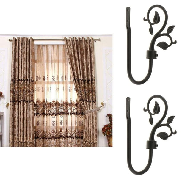Topes perfecl 2 piezas pestillo Accesorios para colgar Cortinas negro Forma de U