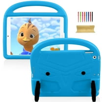 Dteck Kids Case for iPad 10.2 inch 2021 iPad 9th Gen/iPad 8th Gen 2020/iPad 7th Gen 2019, EVA Foam Lightweight Shockproof Handle Grip Kickstand Protecitve Shell Cover, Blue