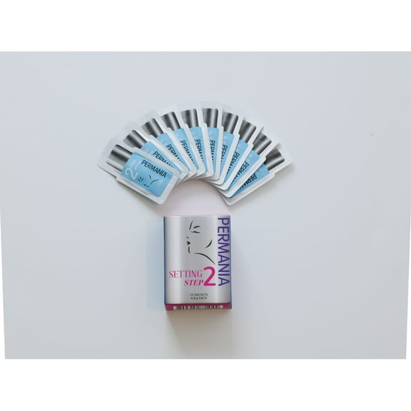 Permania 3-Step Eyelash & Eyebrow Lifting Kit, Brow lamination, Lash perm, Steps 10 sachets of 0.8g/0.03oz each Prep (Step 2)