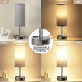 thumbnail image 4 of Lámpara de mesita de noche Fenmzee, gris, 3 vías, regulable al tacto, USB C, 4 of 8