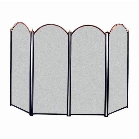 15106 48 in. x 32 in. Antique Brass Fireplace Screen