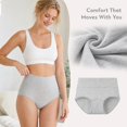 thumbnail image 6 of Womens Cotton High Waisted Underwear Full Coverage Panties Ladies Briefs Light Gray XL, 6 of 7