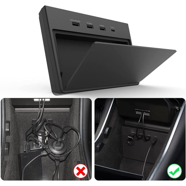 LYD USB Hub 5 en 1 Puertos para Tesla Model 3 2017-2020 Accesorios, Dashcam & Sentry Mode Viewer USB Hub Docking Station (antes de junio de 2020) LYD 1045129