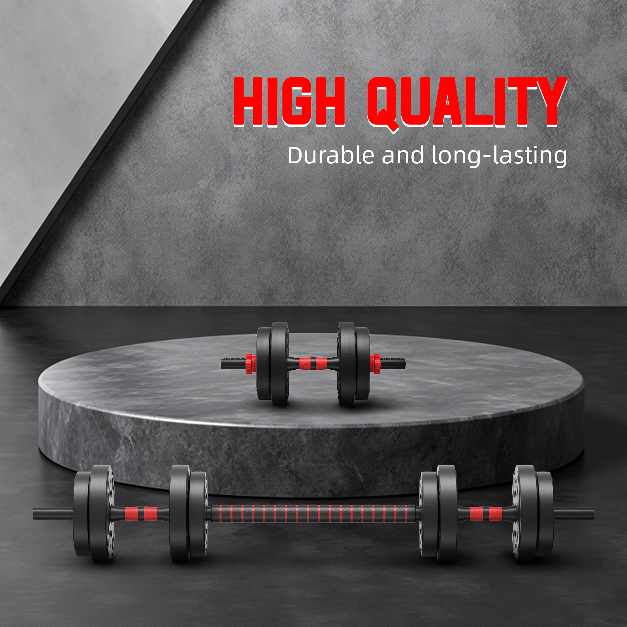 FlexWave Adjustable Dumbbell, Barbell, Kettlebell Set，Portable Multi-Functional Strength Training Kit, 2-in-1/4-in-1 & 40LB/60LB Weight Options，Multiple Combinations Available