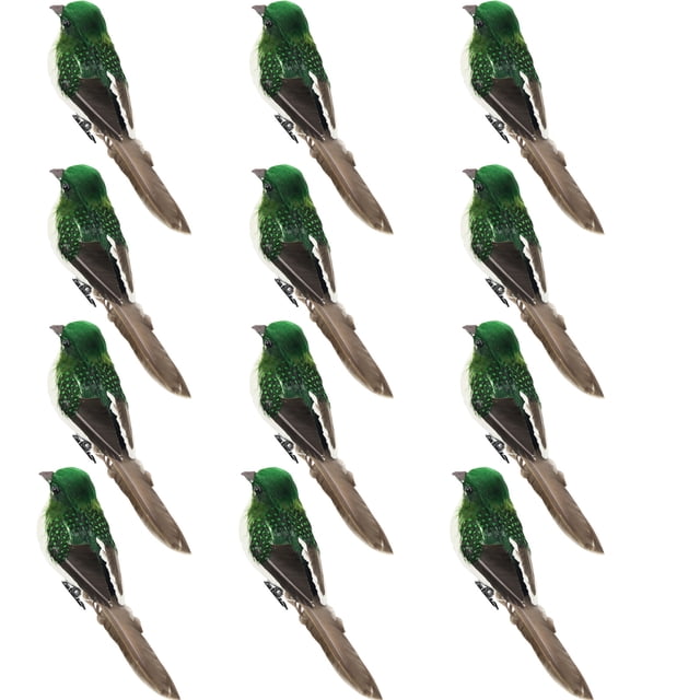 TIMIFIS Home Decor 12PC Real Feather Simulation Gardening Decoration Foam Fake Bird Sparrow DecorFall