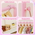thumbnail image 3 of UNTIMATY Kids Clothing Rack with Storage Shelf, Baby Garment Rack for Hanging Clothes, Kids Dress Up Rack Storage for Coats with 2 Hangers, Pink, 3 of 8