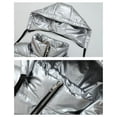 thumbnail image 4 of Men's Shiny Padded Vest Removable Hooded Outdoor Sleeveless Jacket, 4 of 4