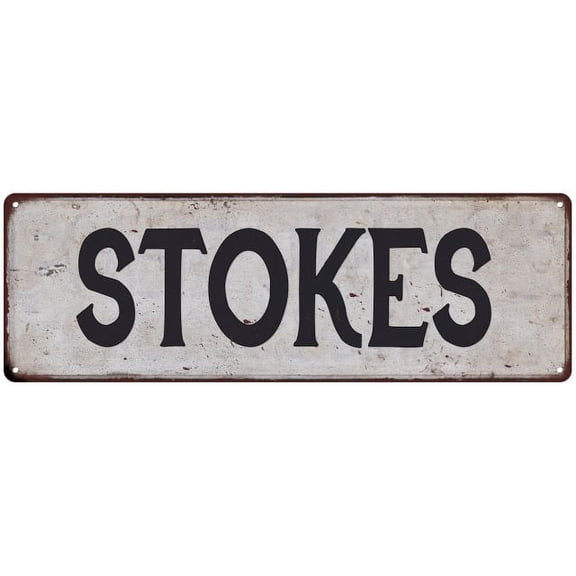 STOKES Vintage Look Gift Rustic Chic Metal Sign 6x18 206180036505