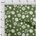 thumbnail image 1 of oneOone Cotton Poplin Green Fabric Florals Craft Projects Decor Fabric Printed By The Yard 42 Inch Wide, 1 of 4