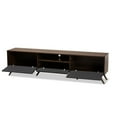 thumbnail image 2 of Contemporary Two-Tone Grey & Walnut Finished Wood TV Stand with Drop-Down Compartments, 2 of 5