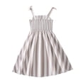 thumbnail image 4 of WEIWEN Girls Dresses Vertical Striped Knotted Strap Sleeveless Dress Spring Summer A-Line Dress for Big Kids Party Holiday Sundress 7-12 Years Brown, 8-9 Years, 4 of 9