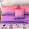 thumbnail image 3 of OKKEEY Pink Purple Bed in a Bag Glitter Theme Comforter Set Twin Size for Girls Kids Teens, 6 Pcs Colorful Gradient Stars Bedding Set with Sheets for All Seasons, 3 of 10