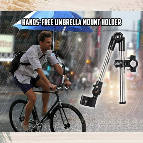uvwlwu Hands-Free Umbrella Mount Holder Bicycle Stroller Wheelchair Umbrella Stand(Black)