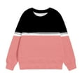 thumbnail image 4 of Nskgu Girls Striped Color Block Sweatshirts Kids Tie Dye Crewneck Long Sleeve Pullover Tops Girls Long Sleeve Shirts for Kids, 4 of 5