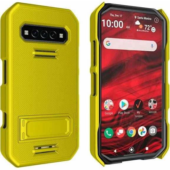 Wireless PROTECH Protective Case Compatible with Kyocera DuraForce PRO 3 (E7200), Protective Case with Kickstand and Screen Protector (Yellow)