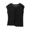 thumbnail image 1 of BLVB T-Shirts de Pyjama en Modal Ultra Doux pour Femmes, Coupe Ample, Col Ras du Cou, Hauts Décontractés de Détente, Manches Cap, T-Shirts de Nuit pour Femmes, 1 of 4
