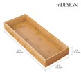 thumbnail image 4 of mDesign Stackable 15" Long Wooden Bamboo Drawer Organizer - 2 Pack, Natural Wood, 4 of 9