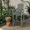 thumbnail image 2 of Costway Outdoor HDPE Bar Height Stool Patio Tall Chair Armrest Footrest All Weather Grey, 2 of 8
