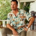 thumbnail image 2 of YIUME Men's 1950s Vintage Hawaiian Shirt Dinosaur Land Jurassic Dinos Park Camp Shirt, 2 of 9