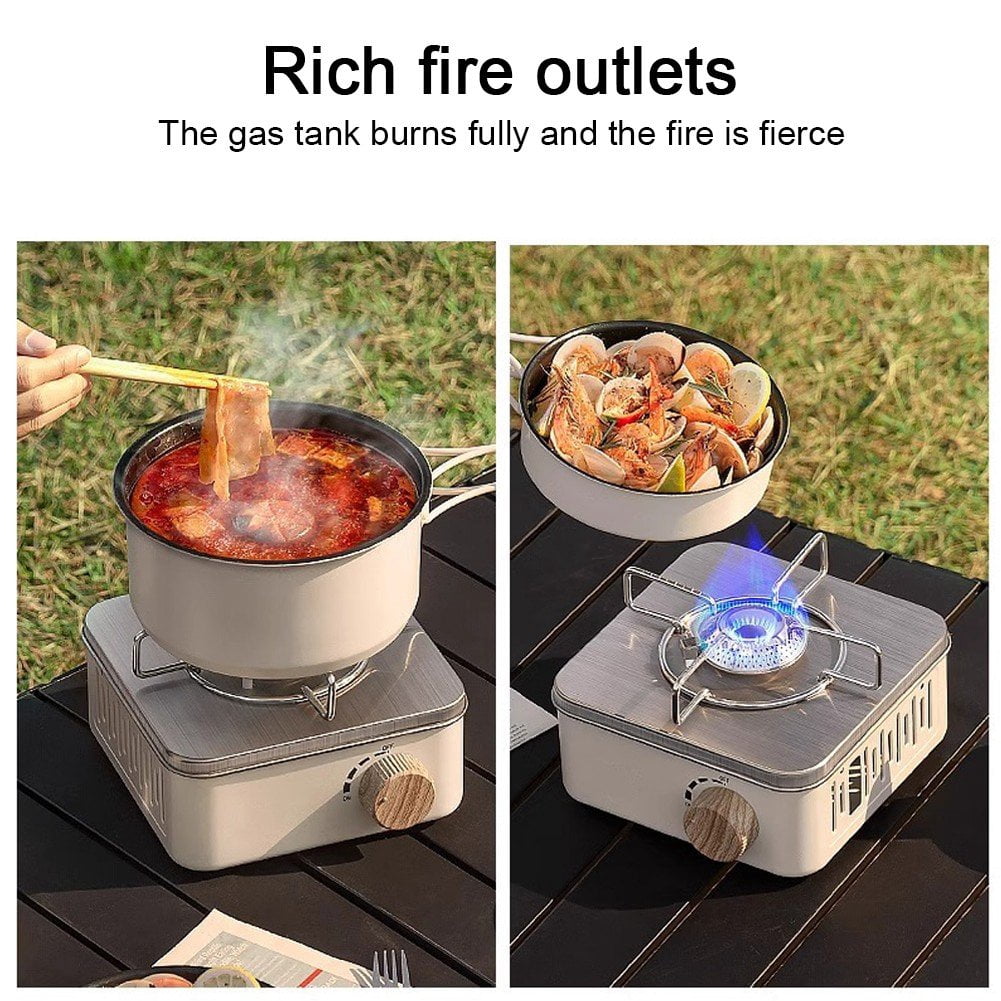 Vjnyvs Stainless Steel Portable Camping Stove Outdoor Camping Card Gas Stove Compact Portable Gas Stove Field Stove Hot Pot Stove