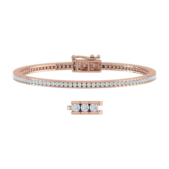 2 Carat Diamond Tennis Bracelet in 14K Rose Gold (6.75 Inch)