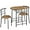 Brown, variant on CZMJY 3-Piece Dining Room Table Set, Kitchen Table & Chair Sets for 2, Compact Table Set w/Steel Legs, Built-in Wine Rack for Breakfast Nook, Small Space, Apartment, Black, 31.5x21x29" (LxWxH)