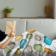 thumbnail image 3 of Shell Soft Flannel Fleece Throw Blanket, Pattern with Colorful Seashells Scallop Illustration, Cozy Plush for Indoor and Outdoor Use, 60" x 80", Multicolor, by Ambesonne, 3 of 5