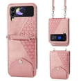 thumbnail image 1 of Case for Samsung Galaxy Z Flip 3 5G, Magnetic Matte Premium PU Leather Stand Flip Cover with Card Slots and Wallet, Shockproof and Full Body Protection Compatible with Z Flip 3 - Rosegold, 1 of 8