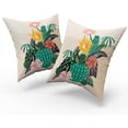 thumbnail image 2 of Tropical Plants Cactus Decorative Throw Pillow Covers Set of 2 Square Cotton Flower Leaf Farmhouse Decor Succulent Cactus Cushion Pillow Case for Home Sofa Bed Car Chair Living Room, 2 of 6