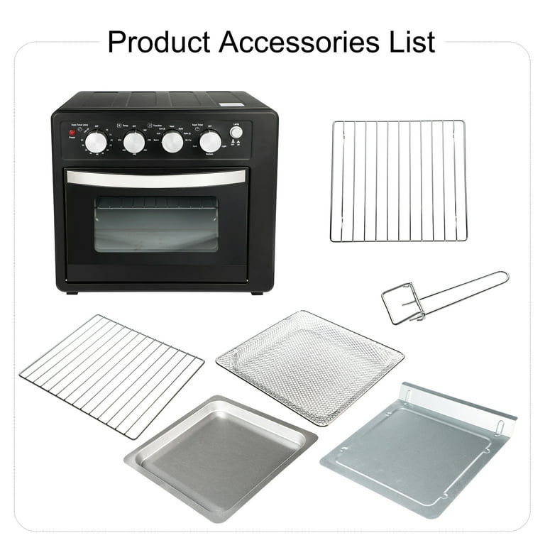 Simple Deluxe Air Fryer Oven, Toaster Oven Air Fryer Combo, Family Size Air Fryer Oven, 6 Accessories Included