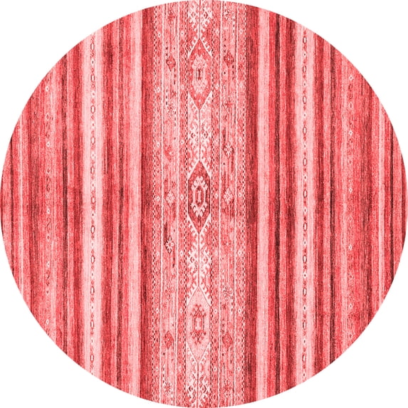 Ahgly Company Indoor Round Abstract Red Modern Area Rugs, 4' Round