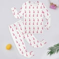 thumbnail image 2 of Tisuna Toddler Girls 2 Pieces Easter Outfit Set Rabbit Print Long Sleeve Crew Neck Pajamas Casual Comfortable Spring Summer Girls Festival Clothing Set Size 1-2 Years, 2 of 3